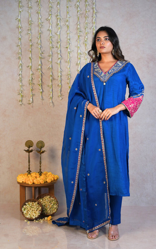 Noor festive Kurta Set - blue