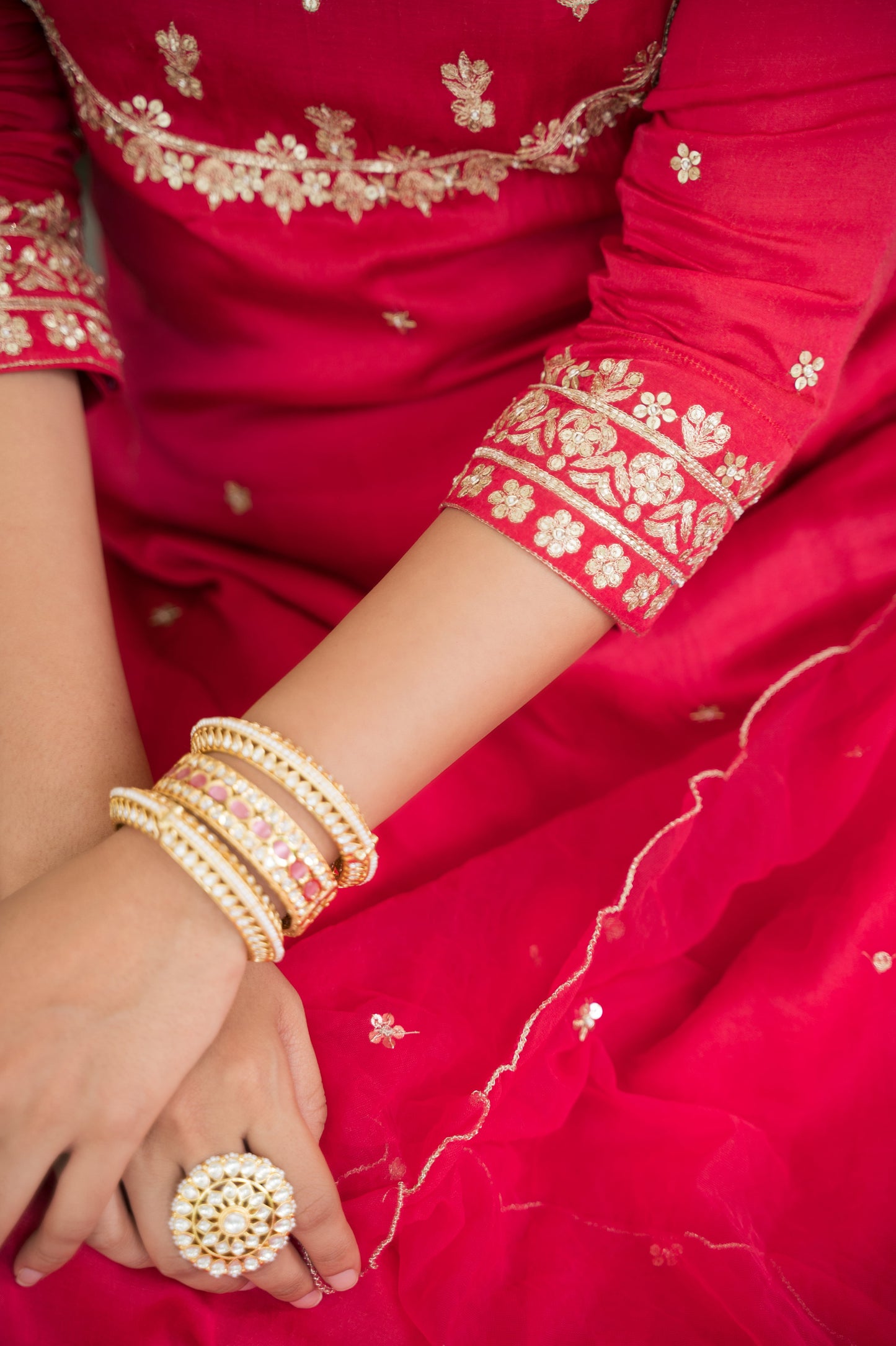 Zareen kurta set - red