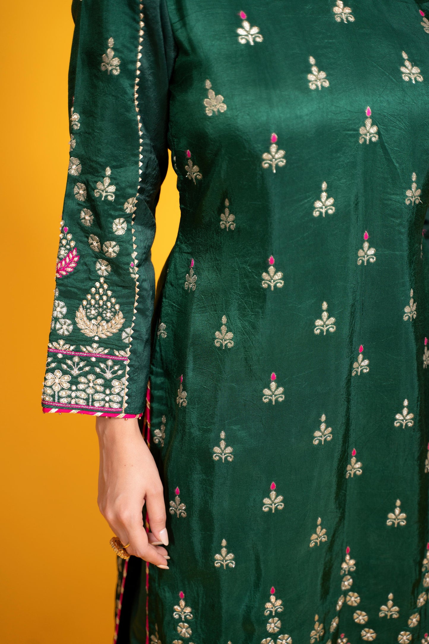 Gulbaahar Kurta set - green