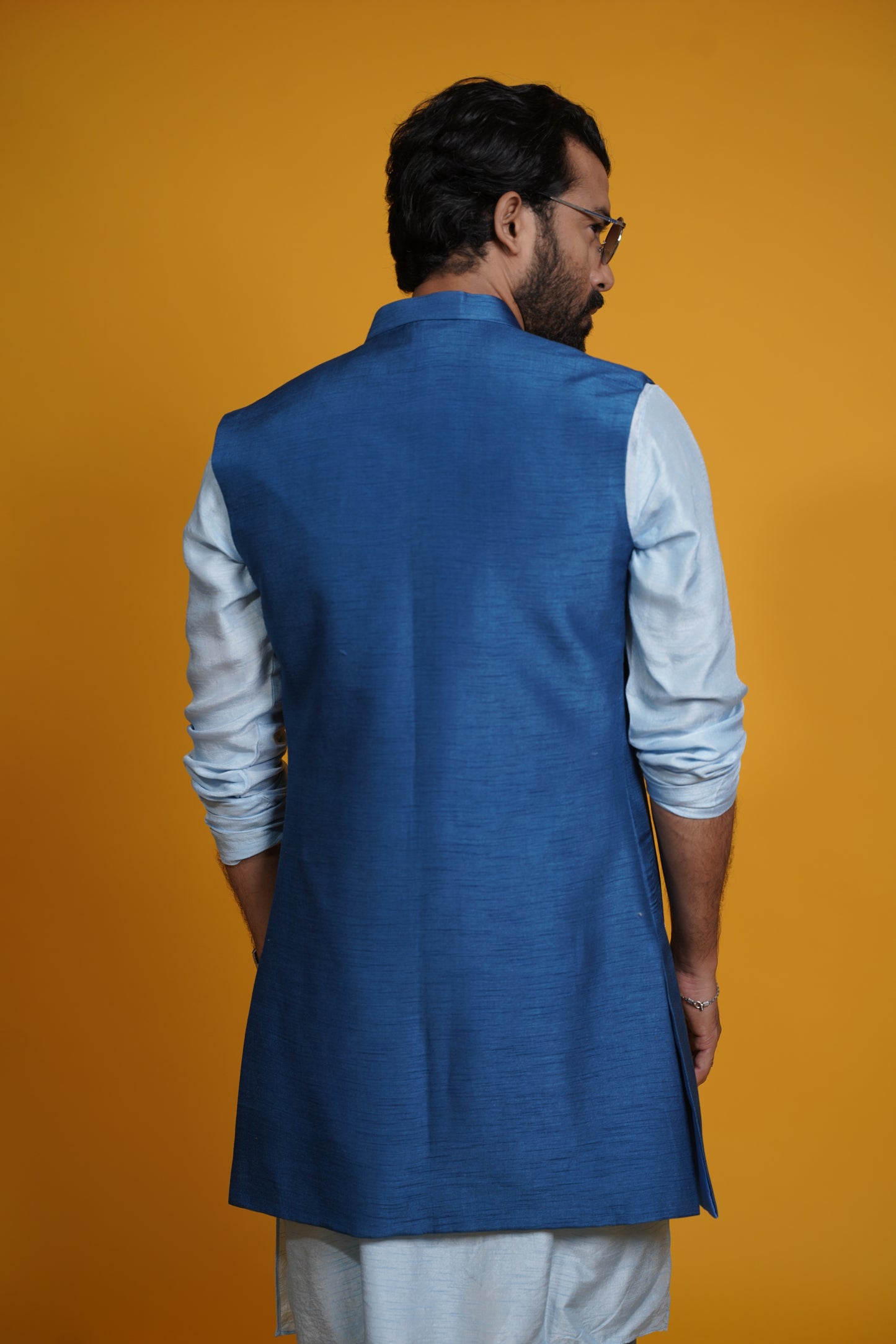 Shaaz kurta with open jacket and trousers