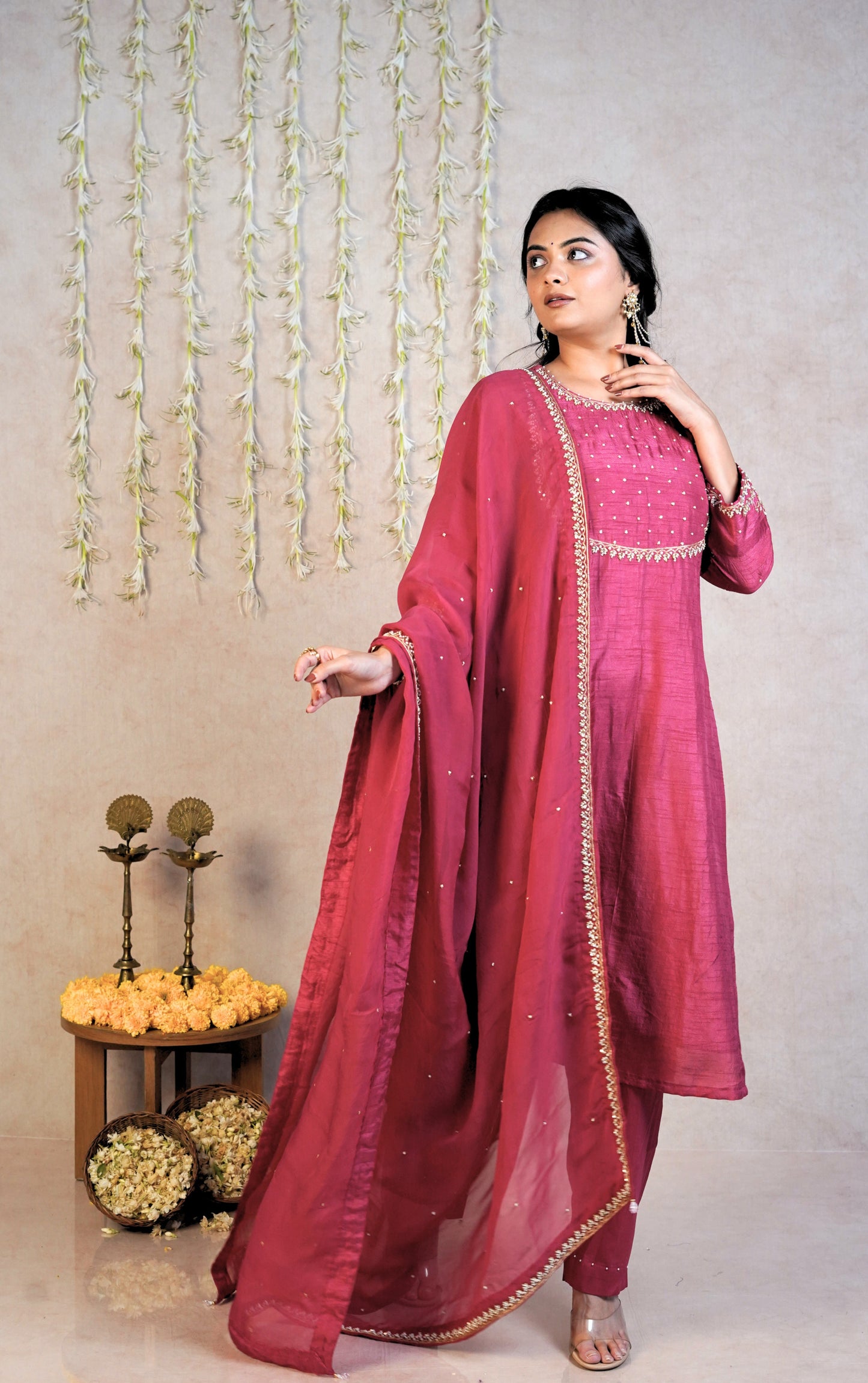Gulbano Festive Kurta Set - Carrot