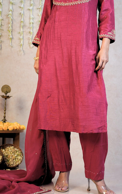Gulbano Festive Kurta Set - Carrot