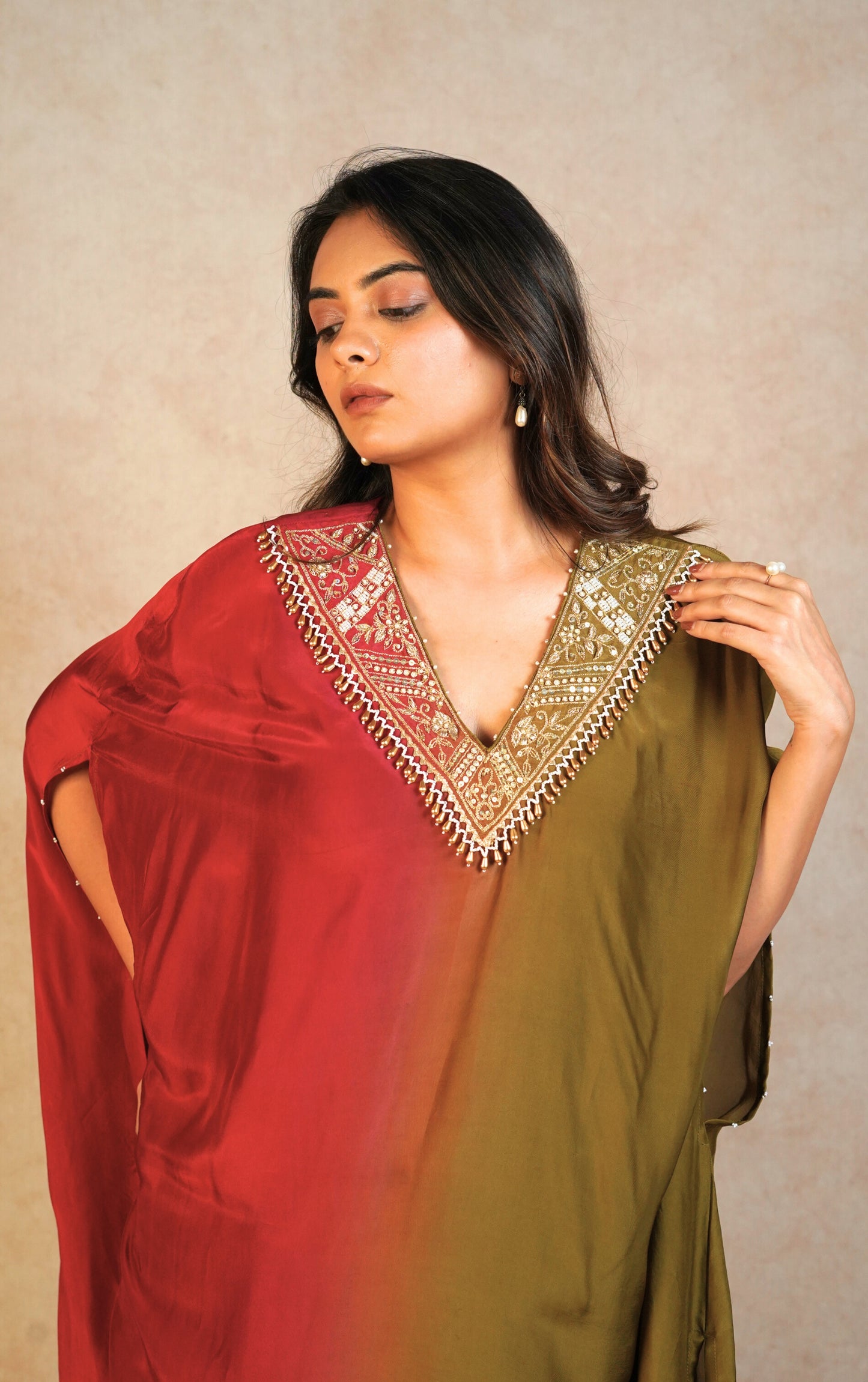 Luna Kaftan Set - Olive