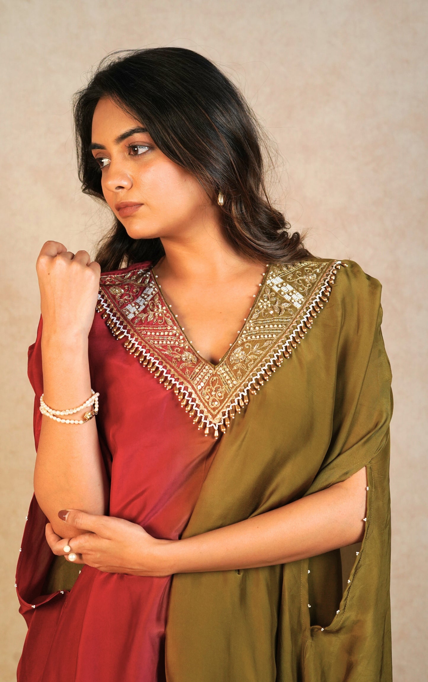 Luna Kaftan Set - Olive
