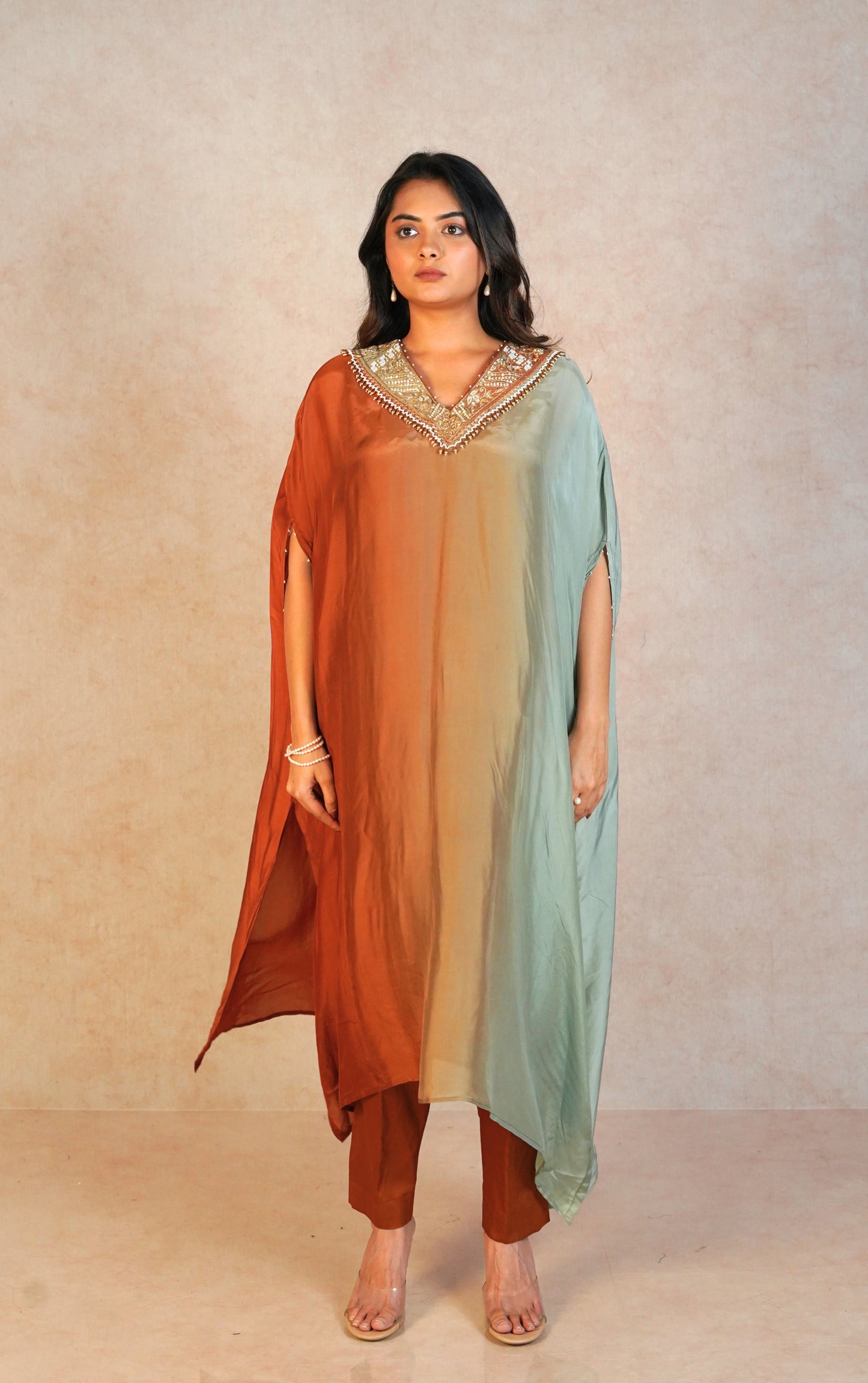 Luna Kaftan Set - Brown