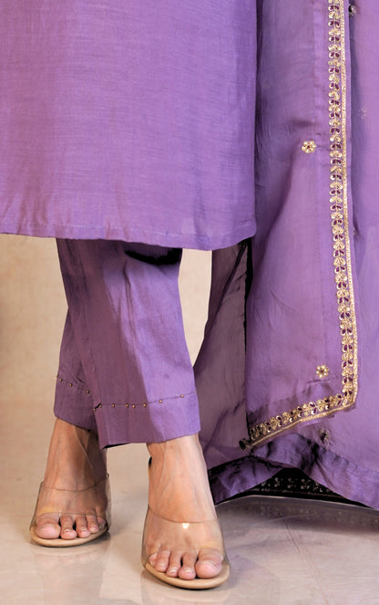 Mehrange Festive Kurta Set - Purple