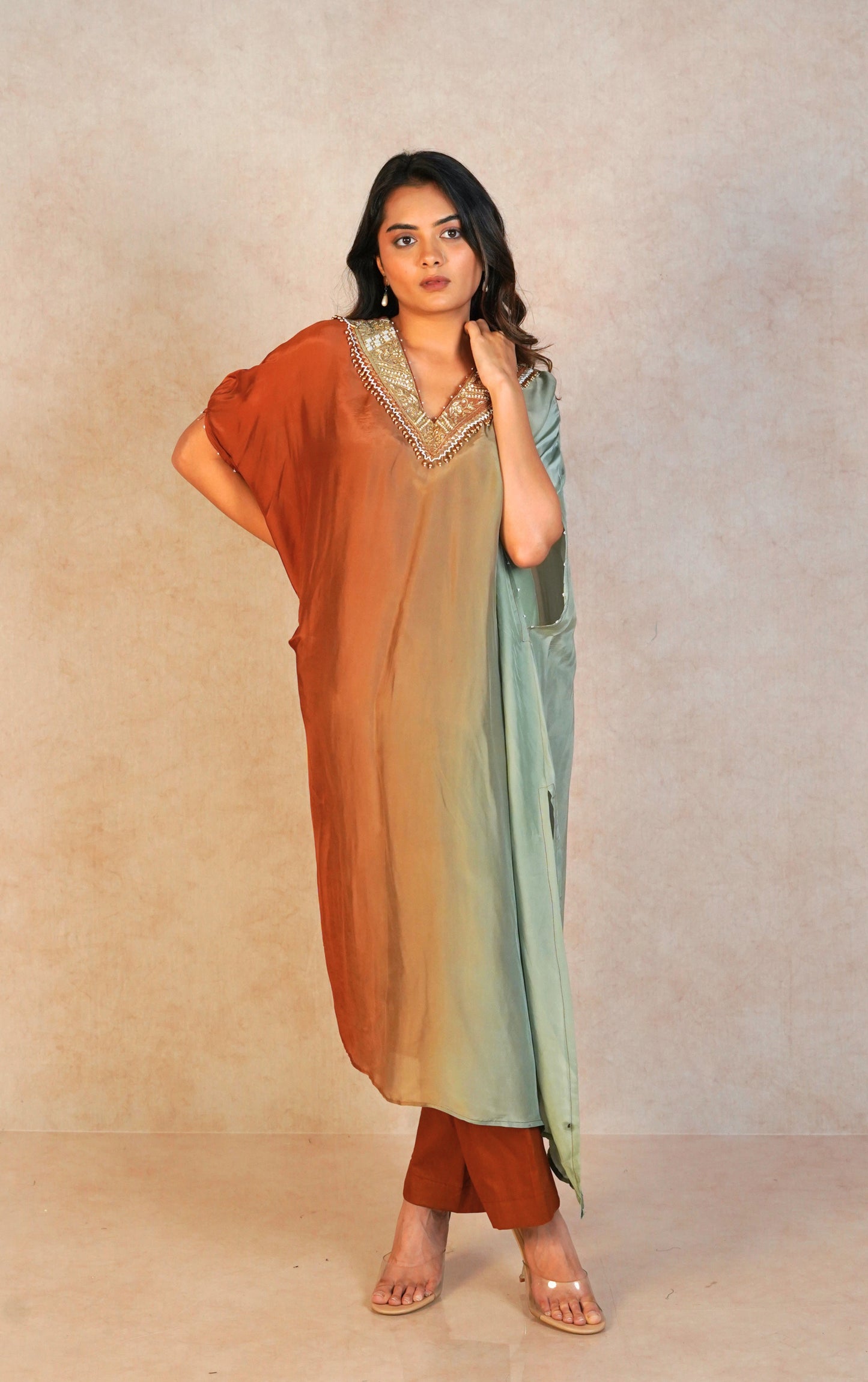 Luna Kaftan Set - Brown