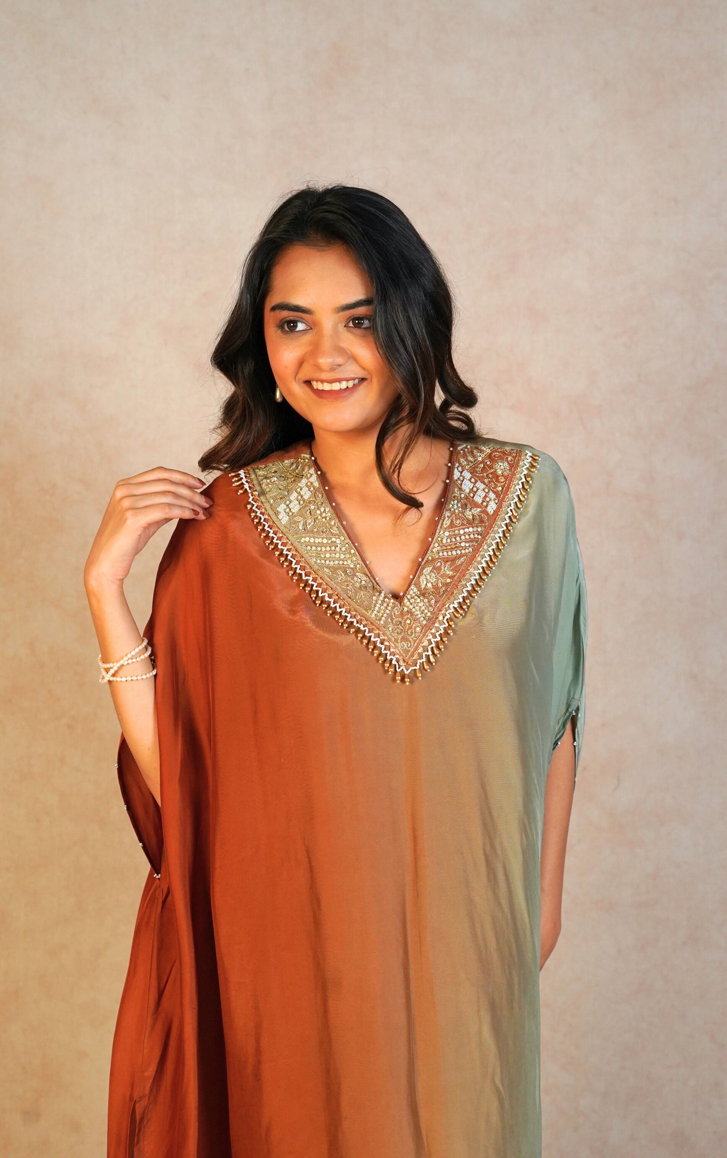 Luna Kaftan Set - Brown