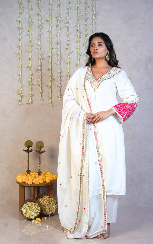 Noor festive Kurta Set - White