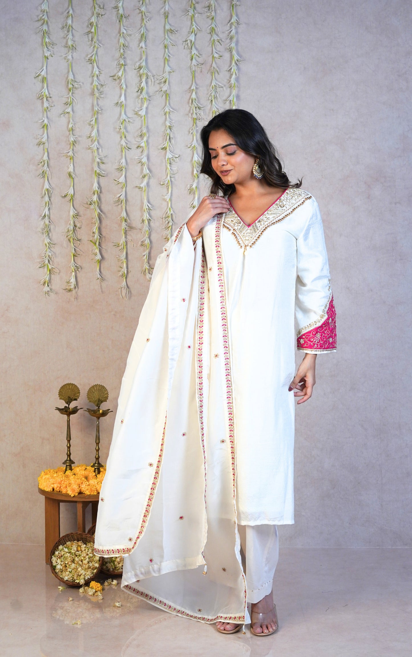 Noor festive Kurta Set - White