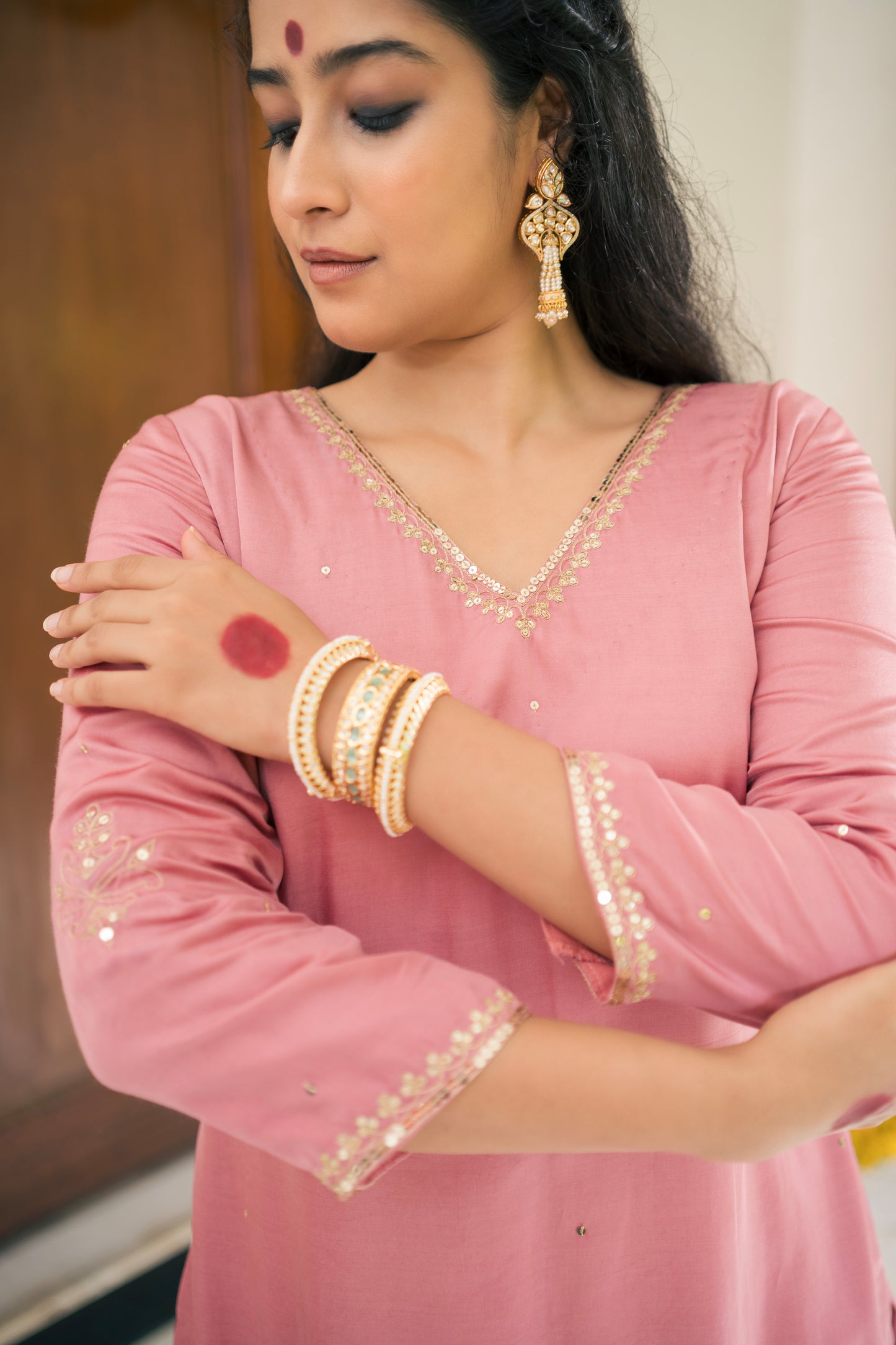 Elira kurta set - baby pink