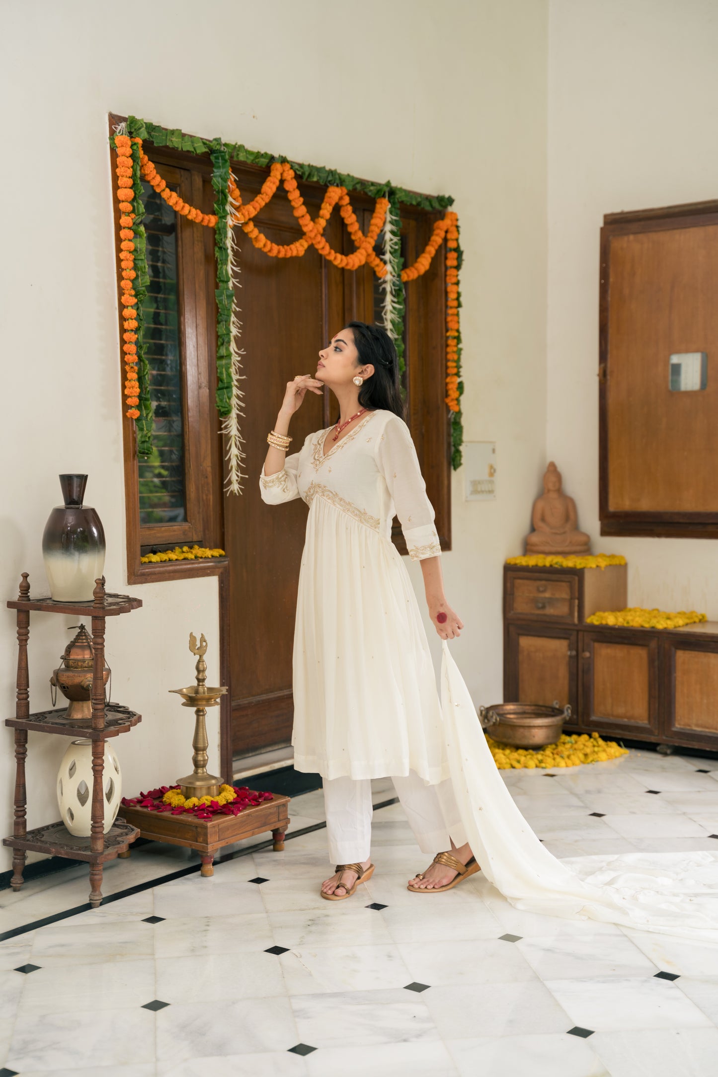 Amaira kurta set - white