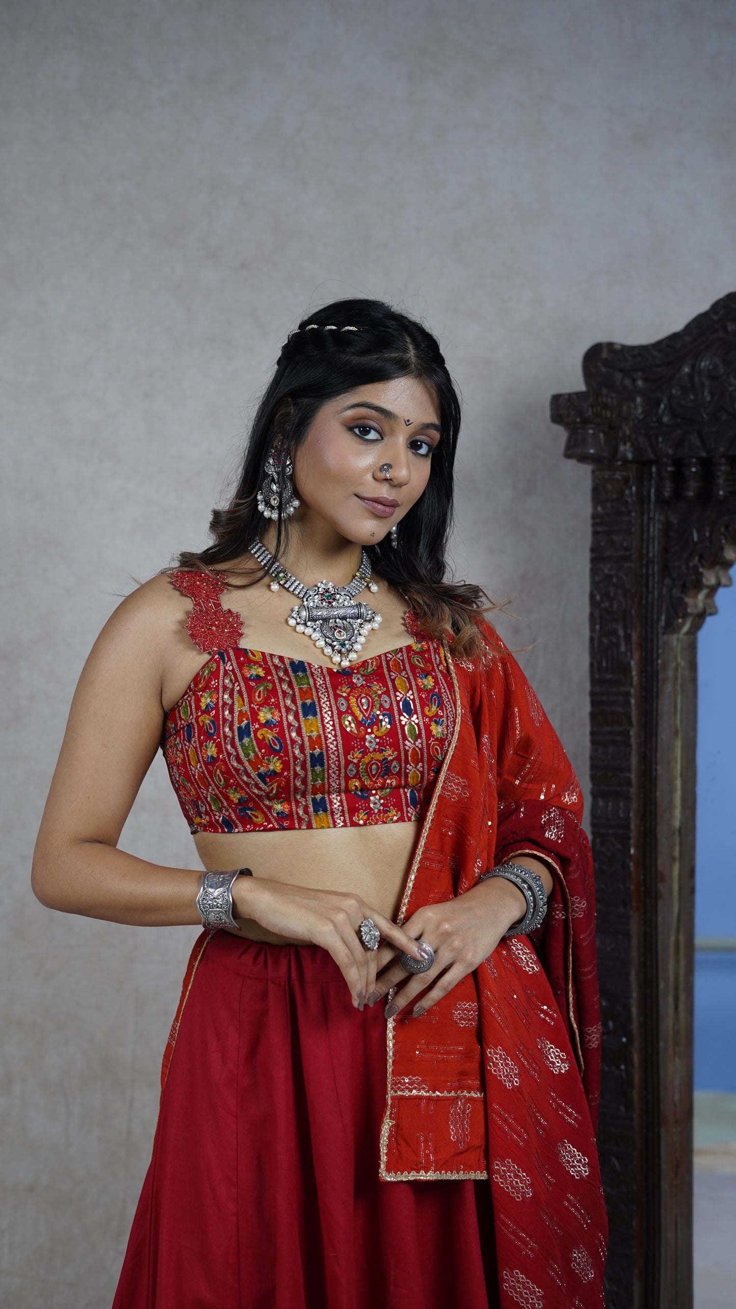 Raktgulaab choli set