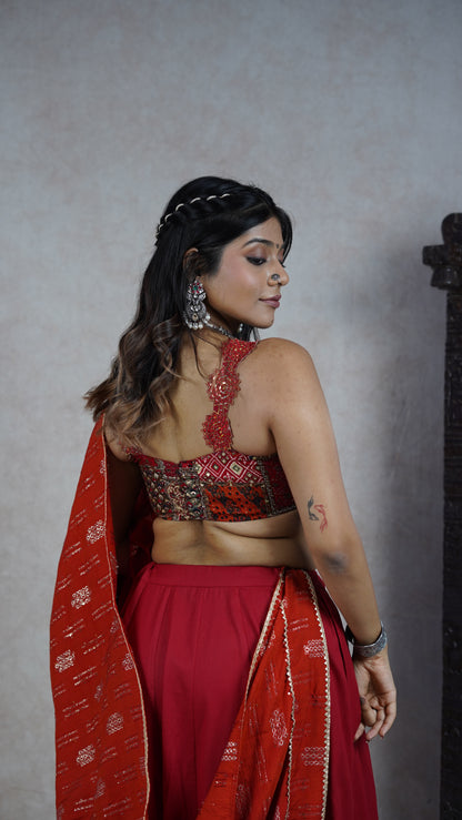 Raktgulaab choli set