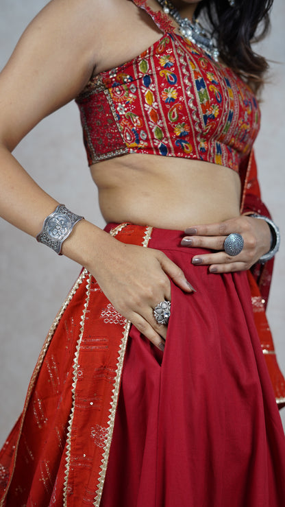 Raktgulaab choli set