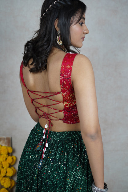 Fitoor bandhani choli set