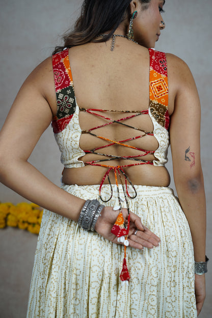 Fitoor bandhani choli set