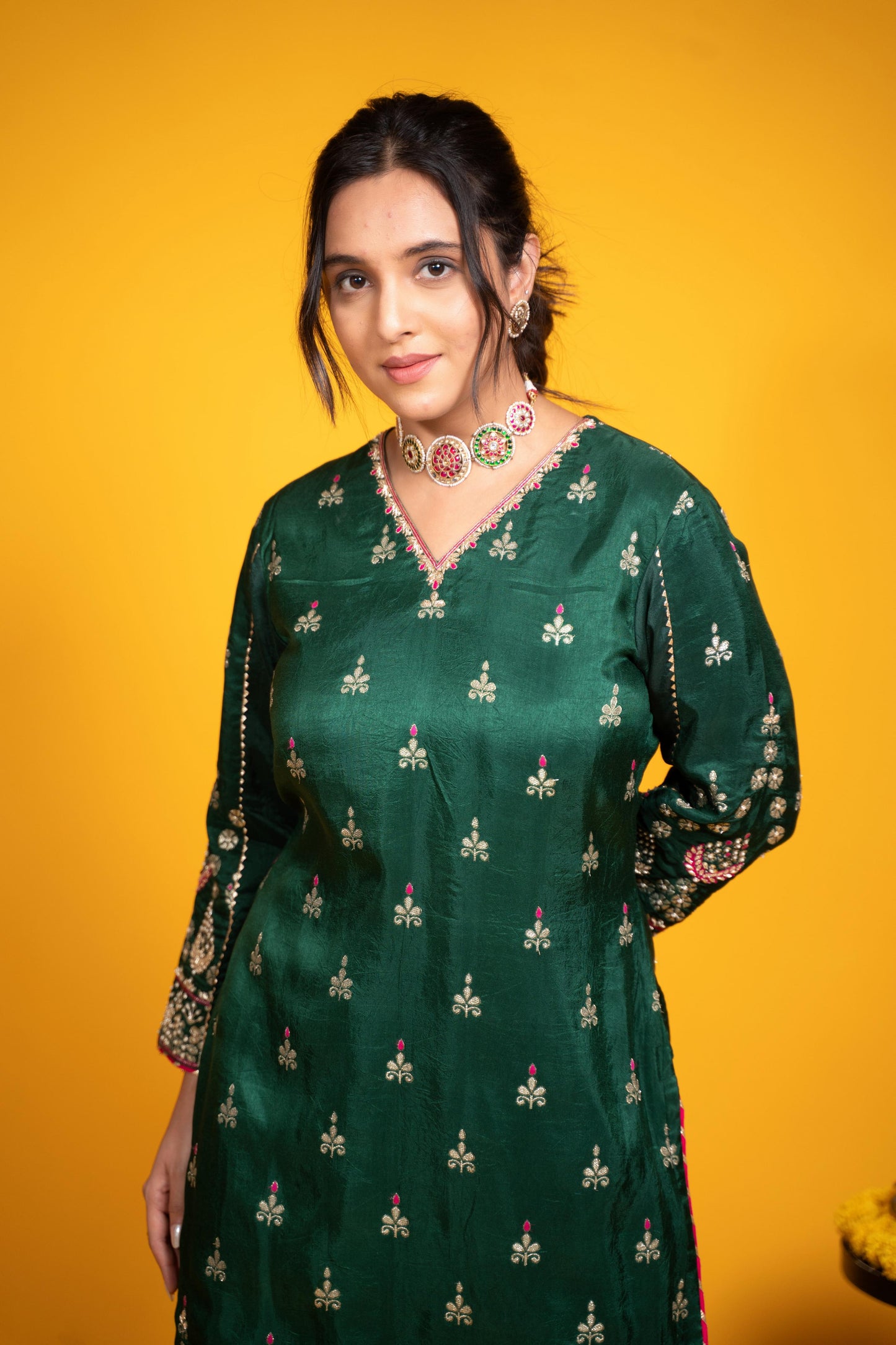 Gulbaahar Kurta set - green