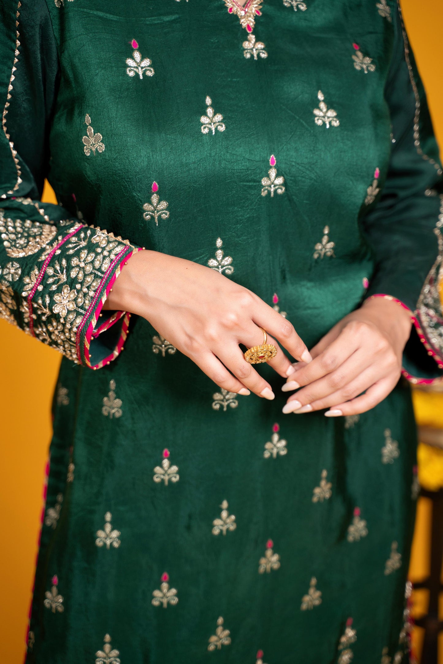 Gulbaahar Kurta set - green