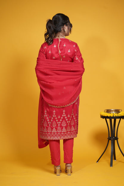 Gulbaahar Kurta set - red