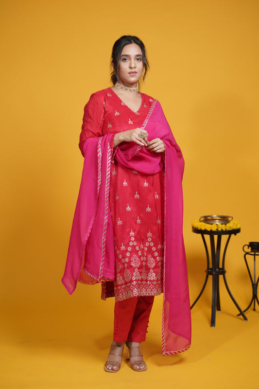 Gulbaahar Kurta set - pink
