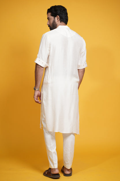 Sameer kurta set- white