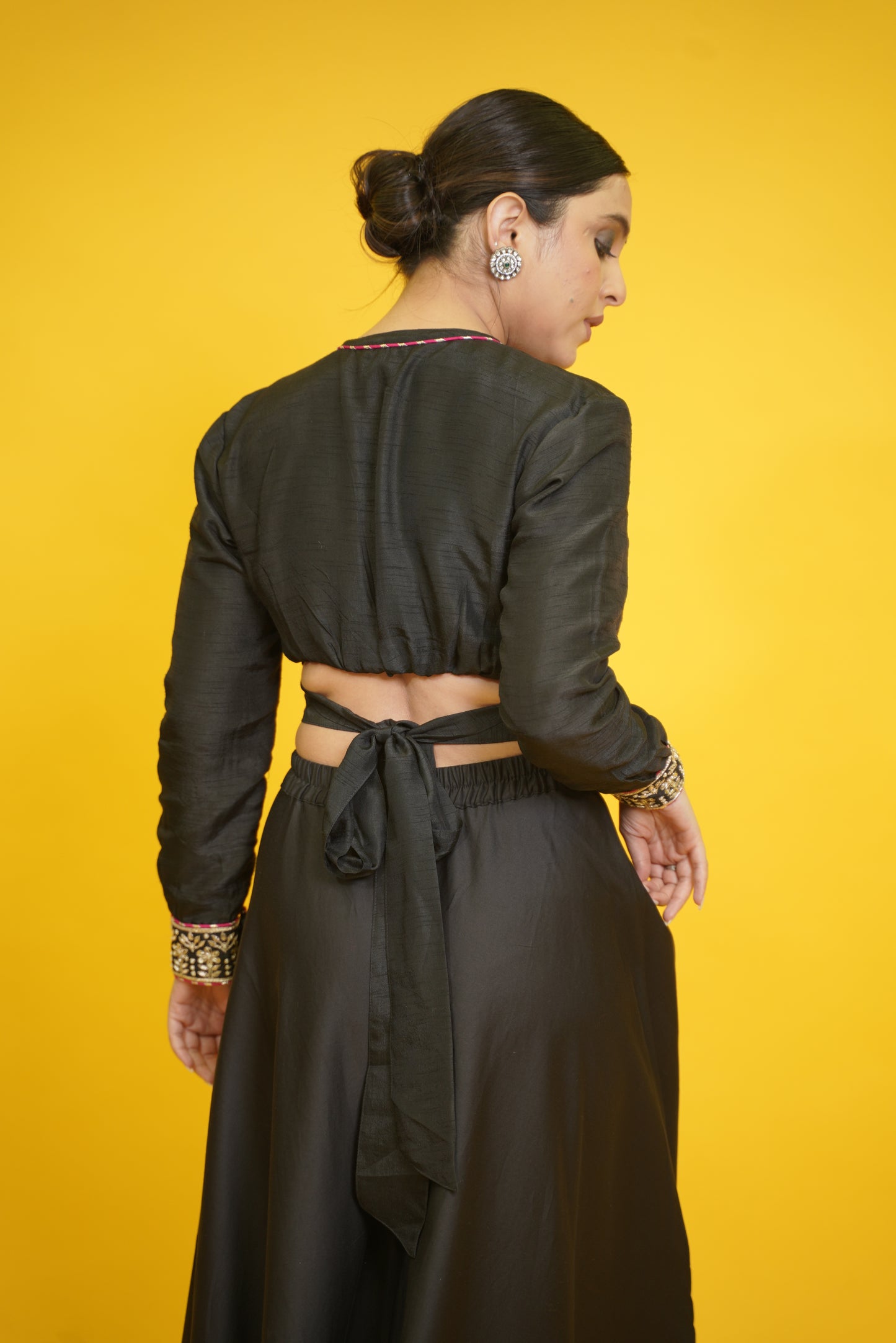 Charisma set (Plain Flaired pants with apple cut shirt)